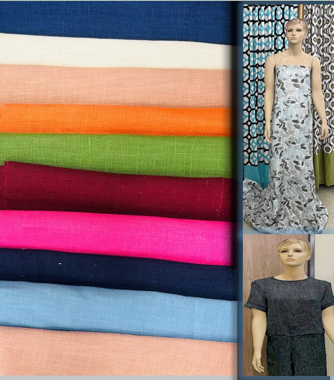 WIDEST SELECTION OF  100% LINEN FABRICS, STOCK  IN USA