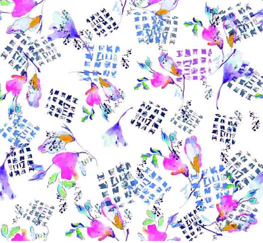 PRINT-EVERNOTE, CC#1 Purple, Fuschia, Blue-100% LINEN  5.5  OZ, WIDTH  54/56" WIDE